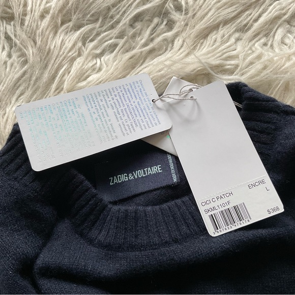 🆕 Zadig & Voltaire Cici Star Patch Cashmere Sweater - Picture 3 of 5